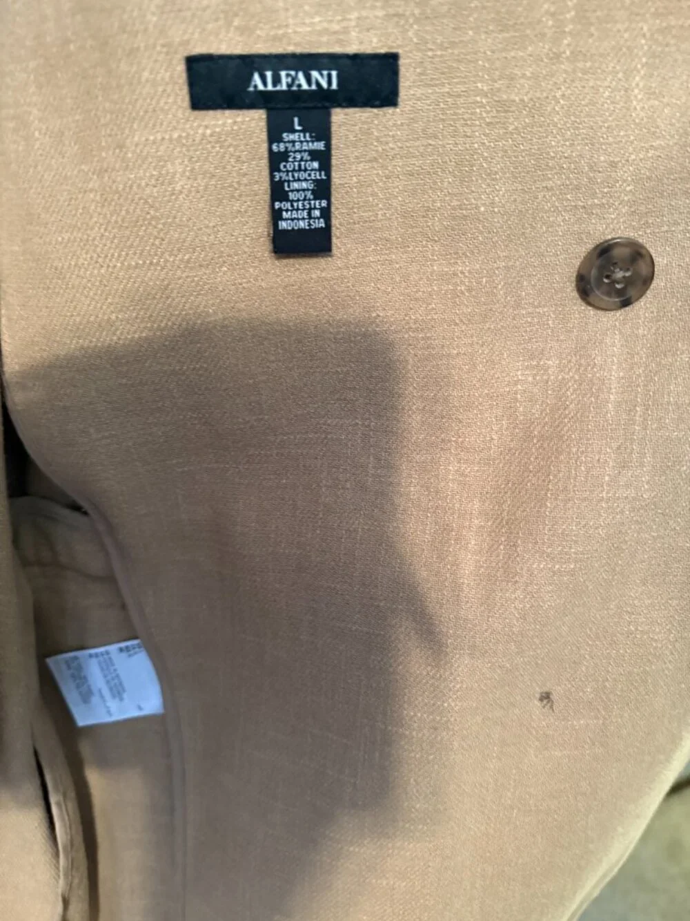 NWT Large Cream/Tan Alfani Blazer (42R)